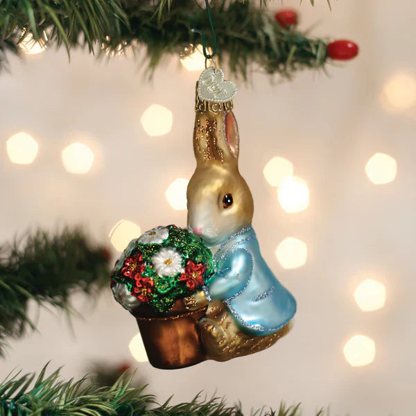 Peter Rabbit With Flower Pot Ornament