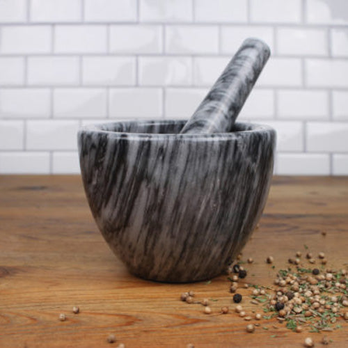 Grey Marble Mortar & Pestle