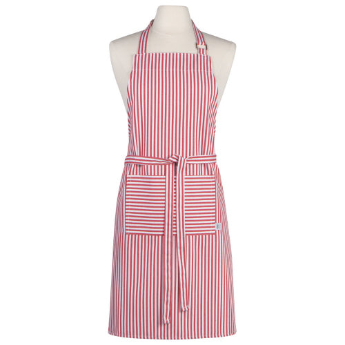 Red Narrow Stripe Basic Chef's Apron