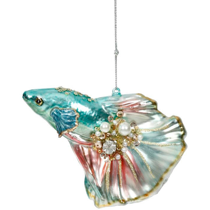 Beaded Flying Fish Ornament 3 Inches