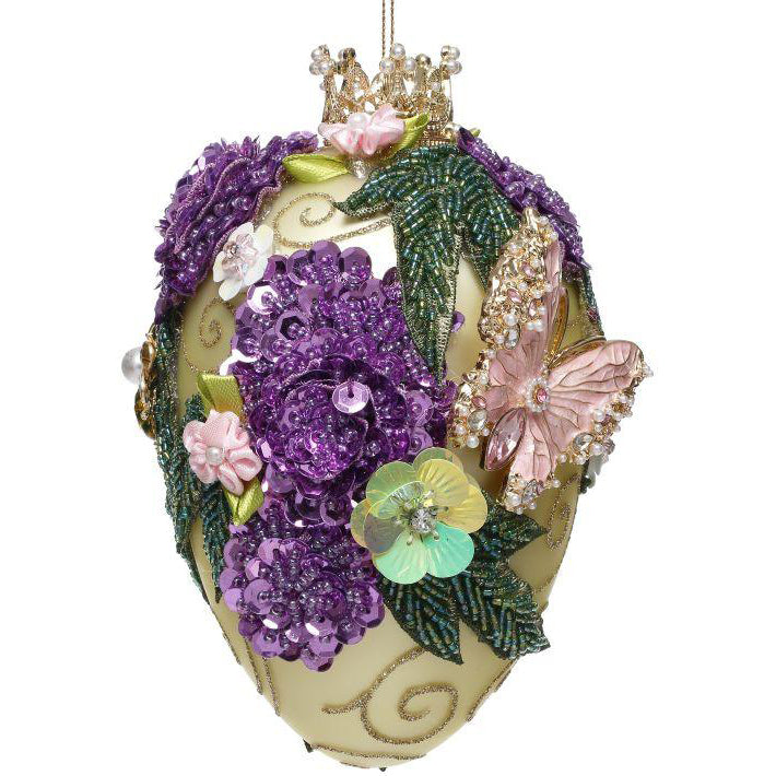 Faberge Jewel Egg Yellow Ornament 7 Inches
