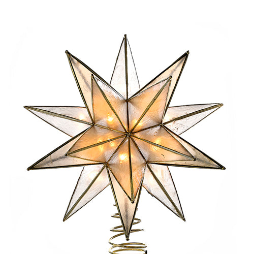 Gold Sputnik Capiz 15 Point Tree Topper 10 Light