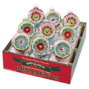 Festive Fete 1.75" Decorated Reflector Rounds Set of 12