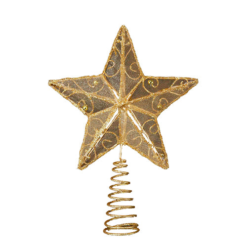 Gold Wire Star Tree Topper 6.25"