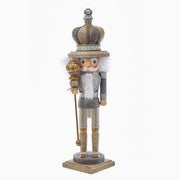 Platinum & Gold Nutcracker with Swarovski Crystals 18"