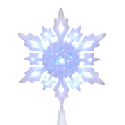 Cool White LED Glitter Snowflake Tree Topper 10"