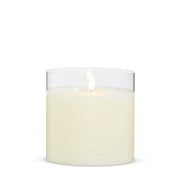 Ivory Pillar in Clear Glass Hurricane 6 x 6"