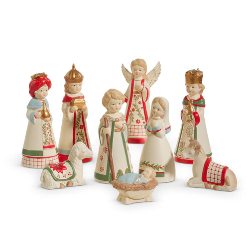 Holly Leaf Nativity 9"