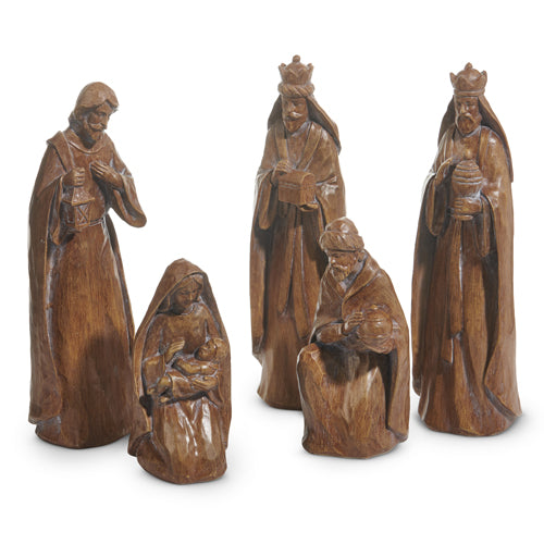 Aged Copper Nativity 14" Set of 5
