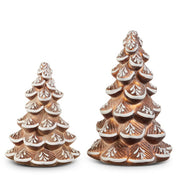 Glass Gingerbread Trees 10.5" Set of 2