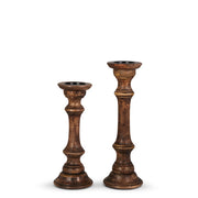 Wooden Candle Holders 18" Set of 2