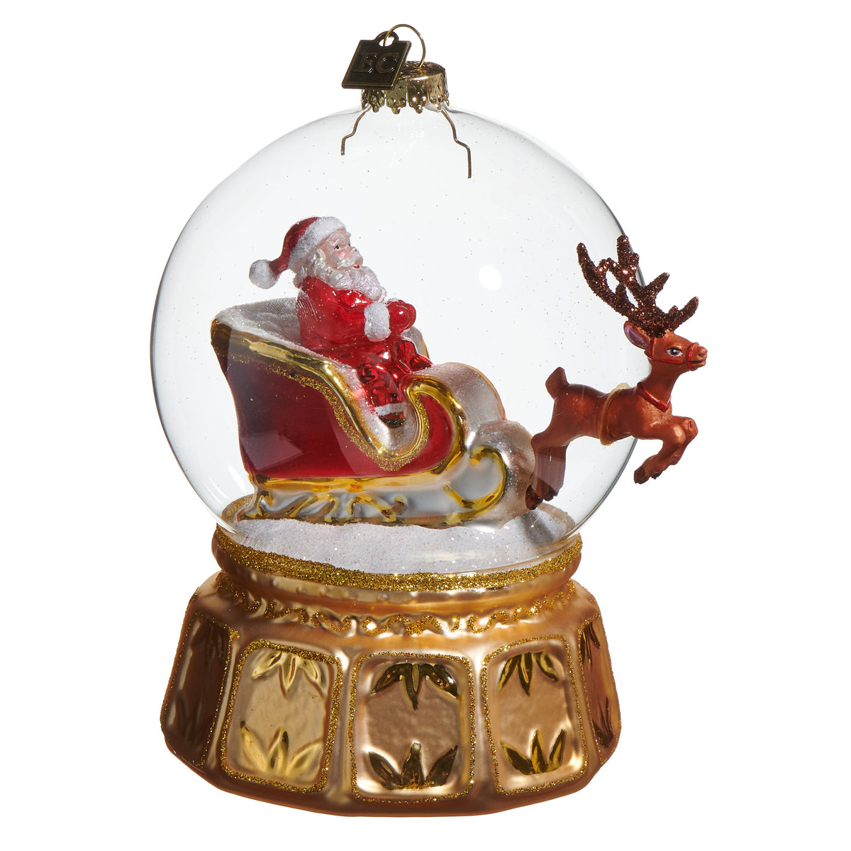 Snow Globe Express Glass Ornament 5.5"