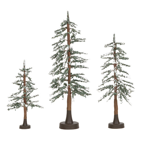 Snowy Lodge Pines Set of 3