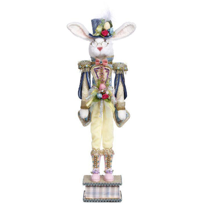 Rabbit Nutcracker Yellow and Blue Small 24.5 Inches