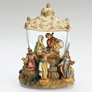 Holy Famly with Three Kings Musical Glitterdome 7"
