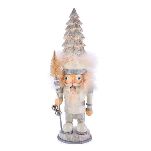 Weathered White Tree Nutcracker 17.5"