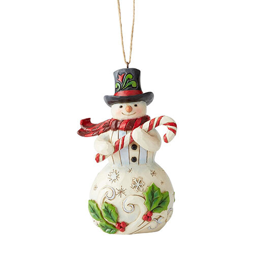 Snowman with Candy Cane Ornament