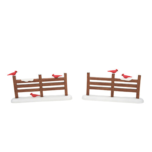 Cardinal Christmas Fence Set of 2