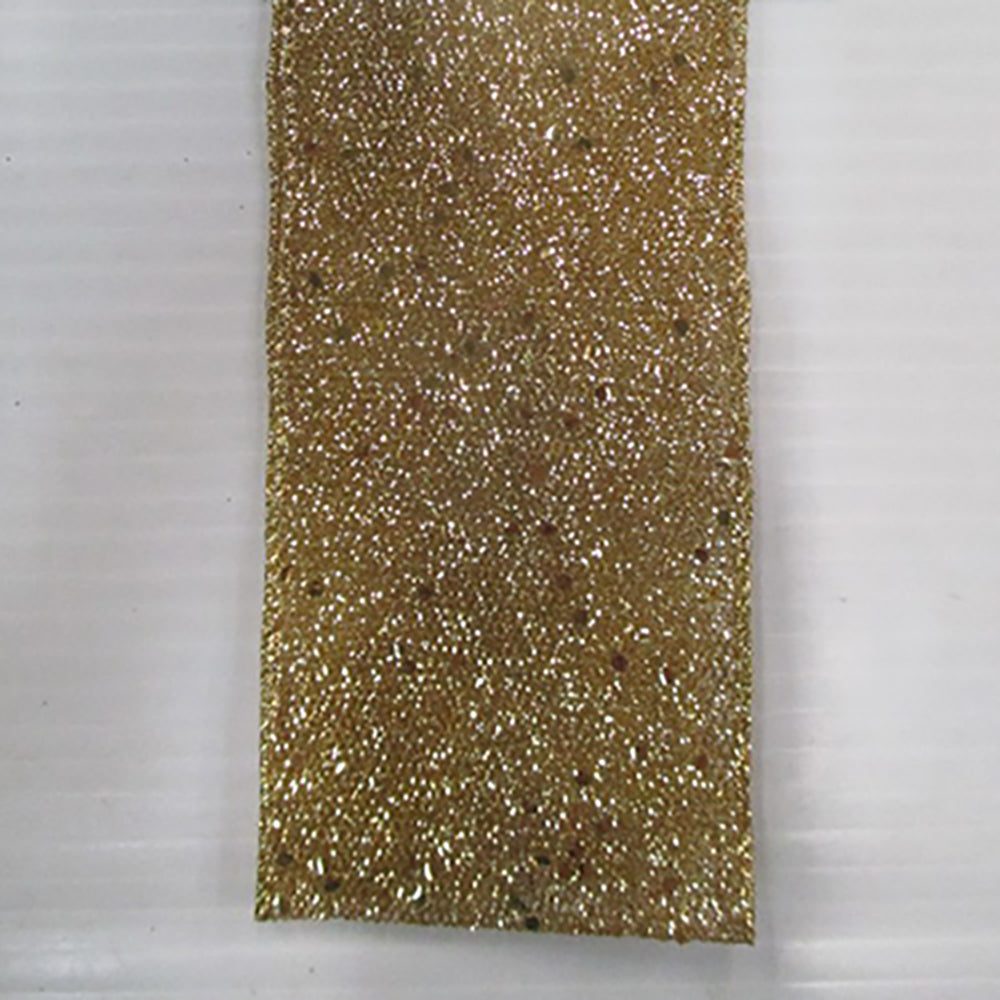 Gold Glittered Linen Ribbon 2.5" x 10 Yards