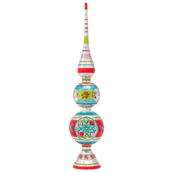 Festive Fete Finial Tree Topper & Stand with Reflectors 13"