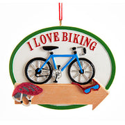 I Love Biking Ornament 2.75"