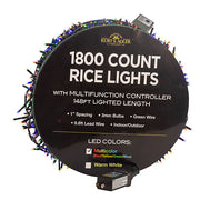 3mm LED Rice Light Green Wire Multi Color 1,800 Light Set 148'
