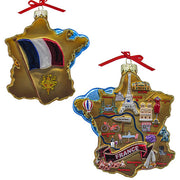 France Map Glass Ornament 4.75"