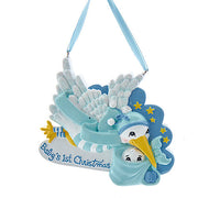 Baby's 1st Christmas Boy Stork Ornament 3"