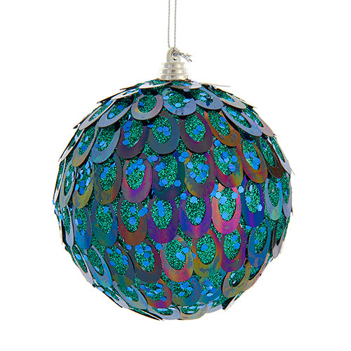 Peacock Round Ball Ornament 100mm