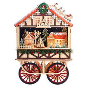 Light-Up LED Musical Wooden Wagon Christmas Village Scene 18.875"