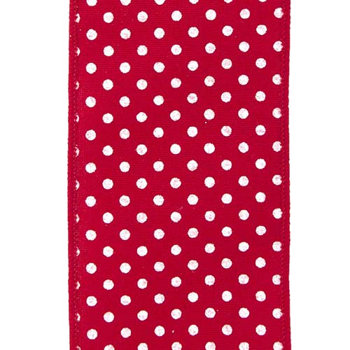 Red with White Polka Dots Ribbon 2.5" x 10 Yards