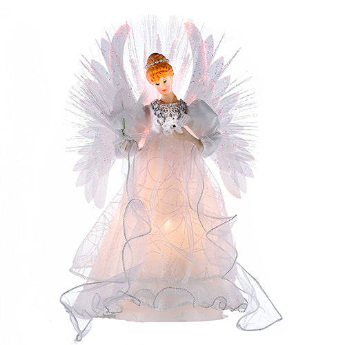 Multi-Color Fiber Optic LED Angel Tree Topper 14"
