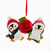 Penguins Our 1st Christmas Ornament 4"