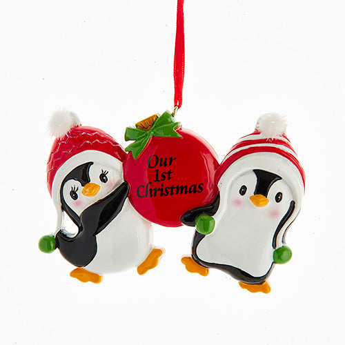 Penguins Our 1st Christmas Ornament 4"