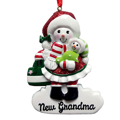 New Grandma Snow Woman Ornament 4.5"