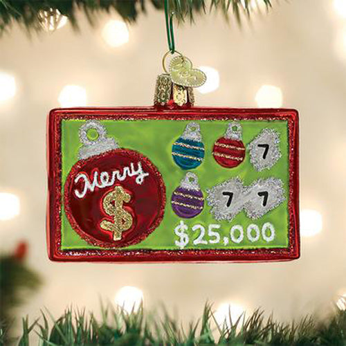 Merry Lottery Ticket Ornament