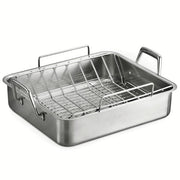 Prima Stainless Steel Roasting Pan with Basting Grill 16.5"