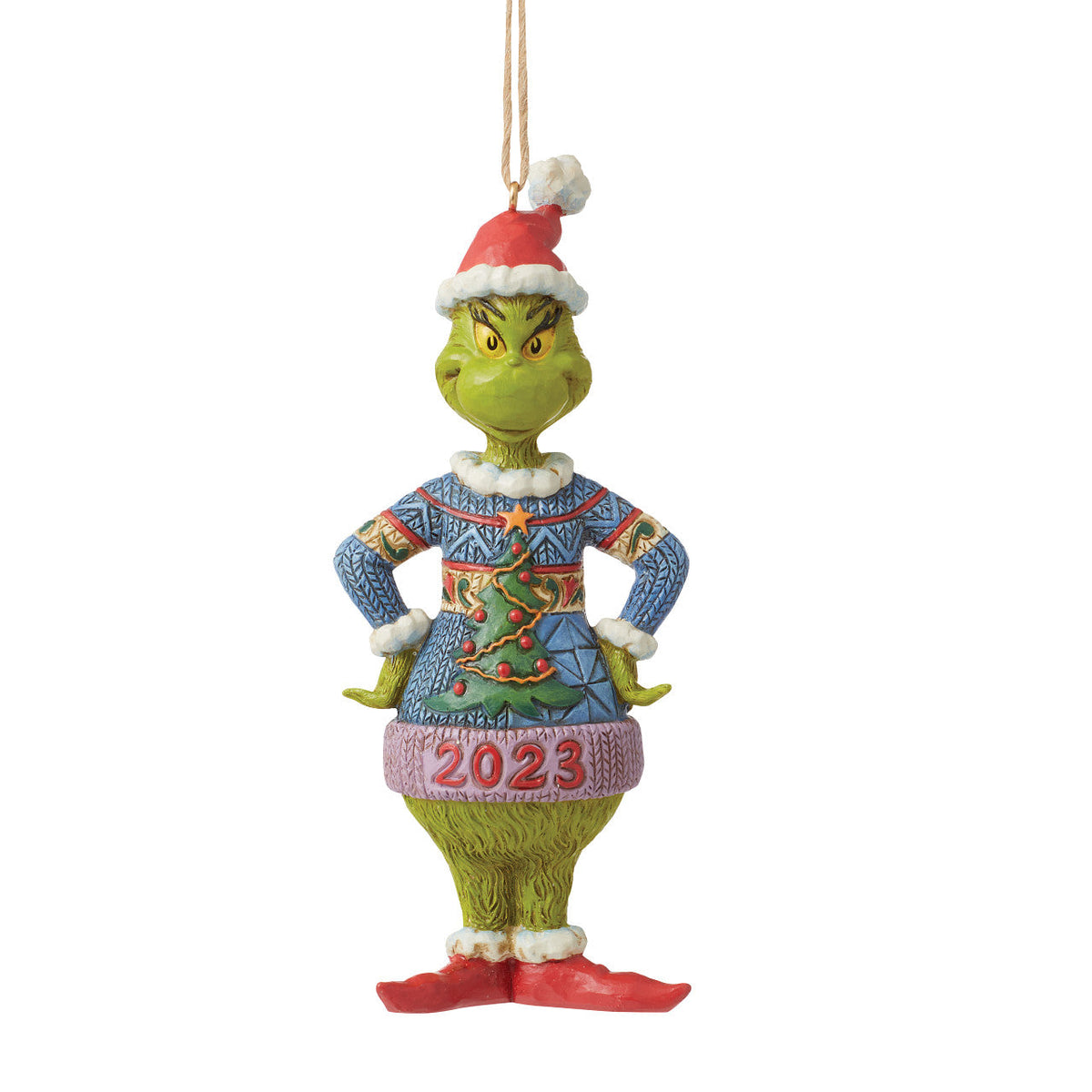 Grinch Wearing Ugly Sweater Hanging Ornament