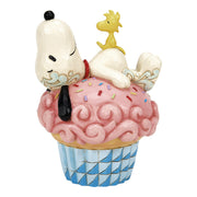 Sprinkle Snooze Snoopy Laying on Cupcake