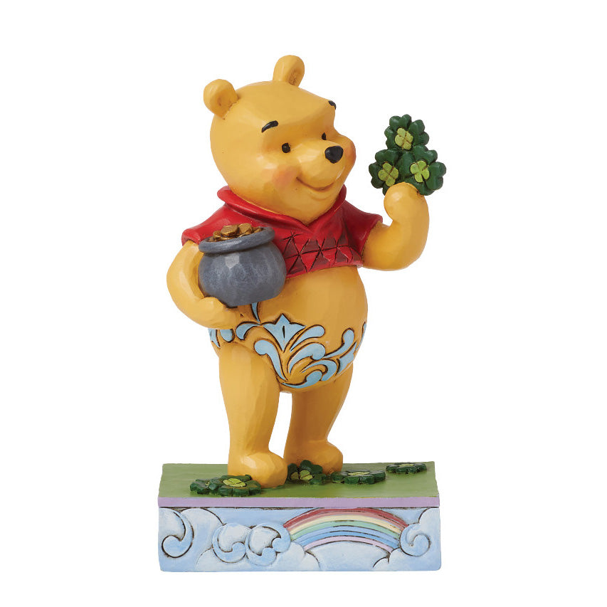 Lucky Ol' Bear Pooh with Clovers and Pot of Gold