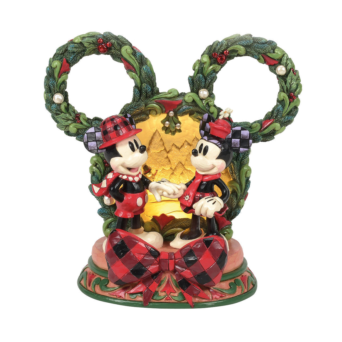 Magical Winter Moments Mickey & Minnie LED Mountain Diorama