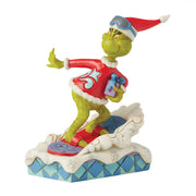 Grinch Snowboarding with Gifts