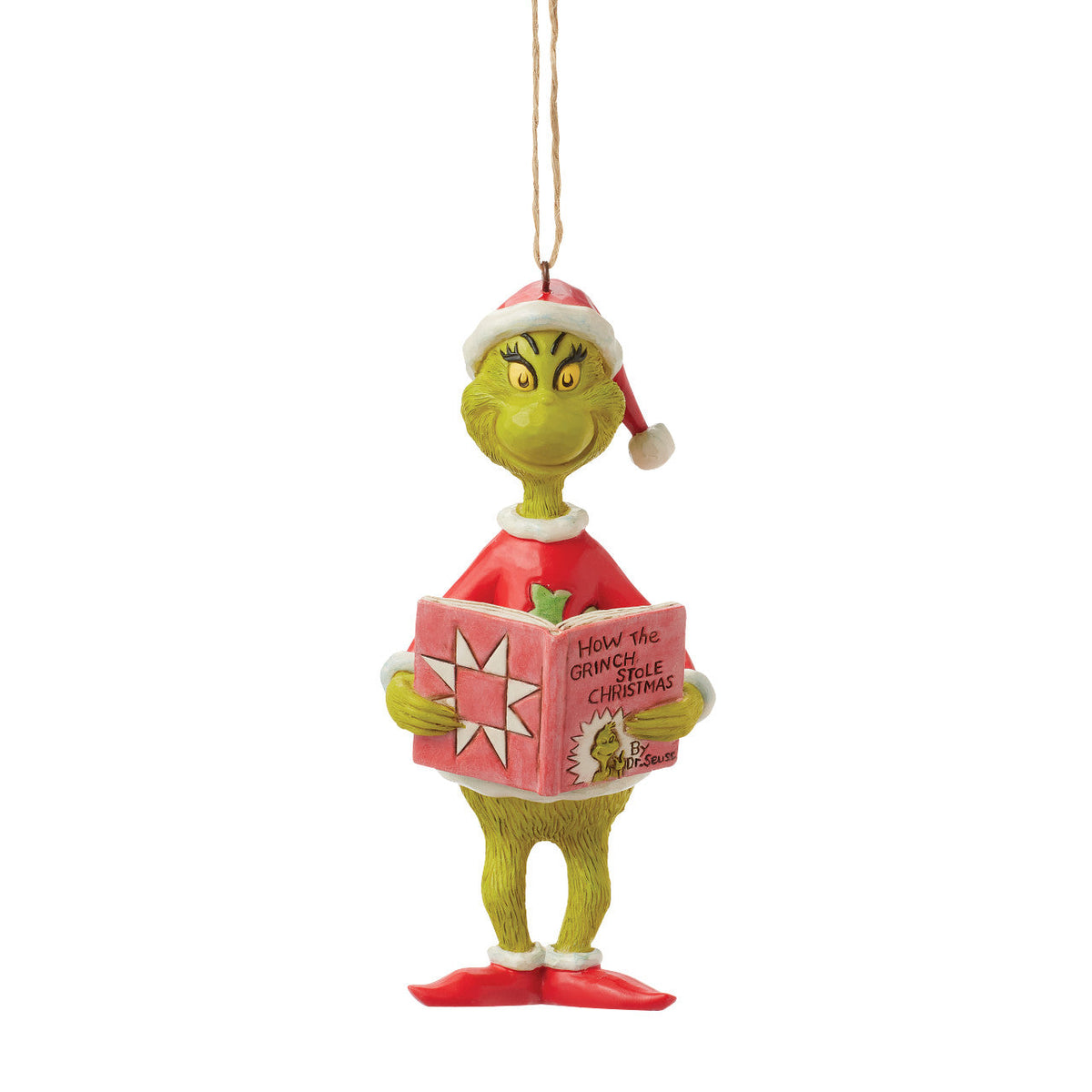 Grinch with How the Grinch Stole Christmas Book Ornament