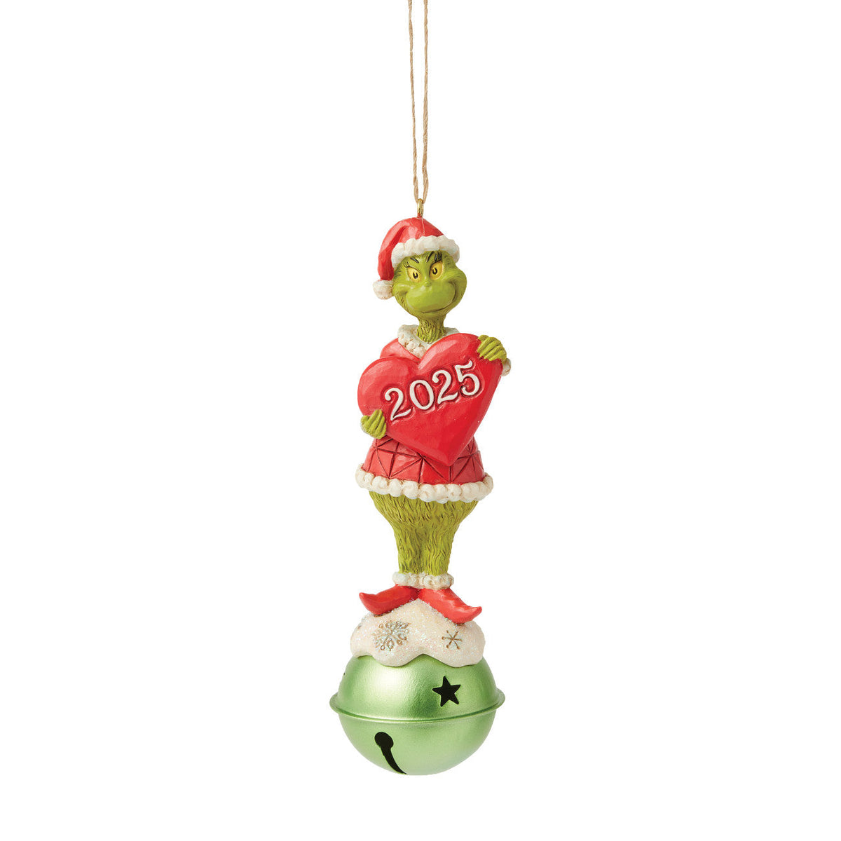 Grinch on Bell Dated 2025 Ornament