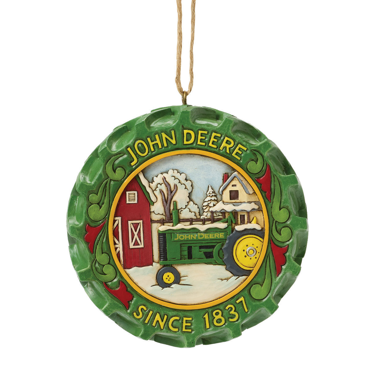 Tractor Tire with Scene Ornament
