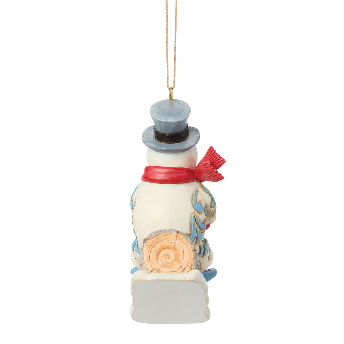 Frosty and Karen in Log Sled Ornament