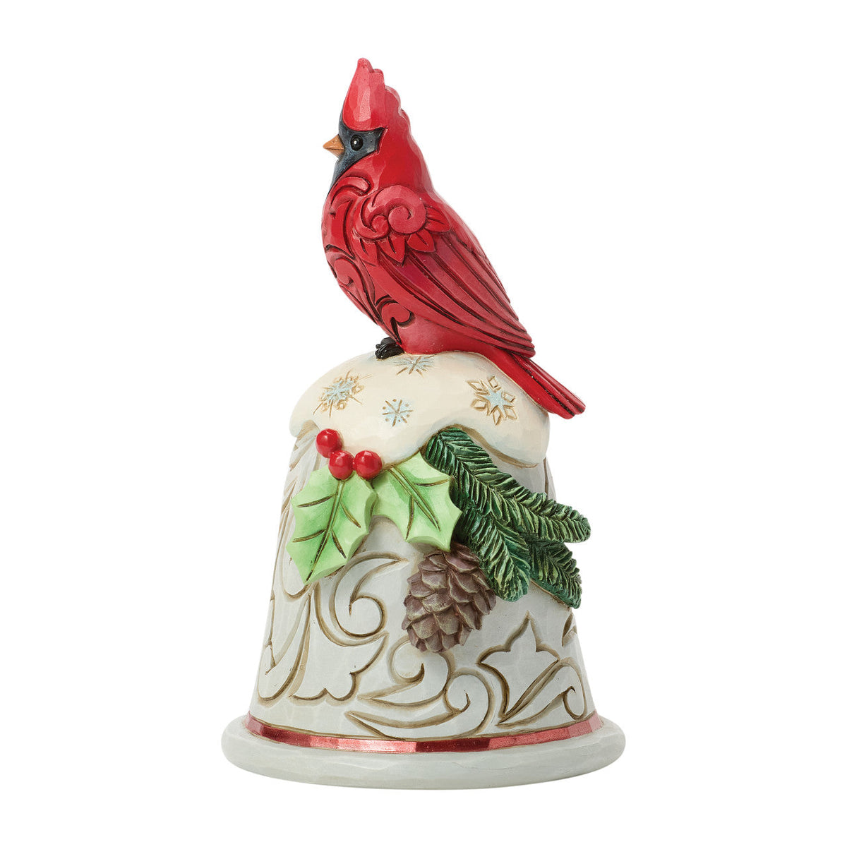 Sounds of the Holidays Cardinal Perched on Bell Pint Sized