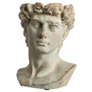 Antiqued Grey Male Bust Garden Planter 10"