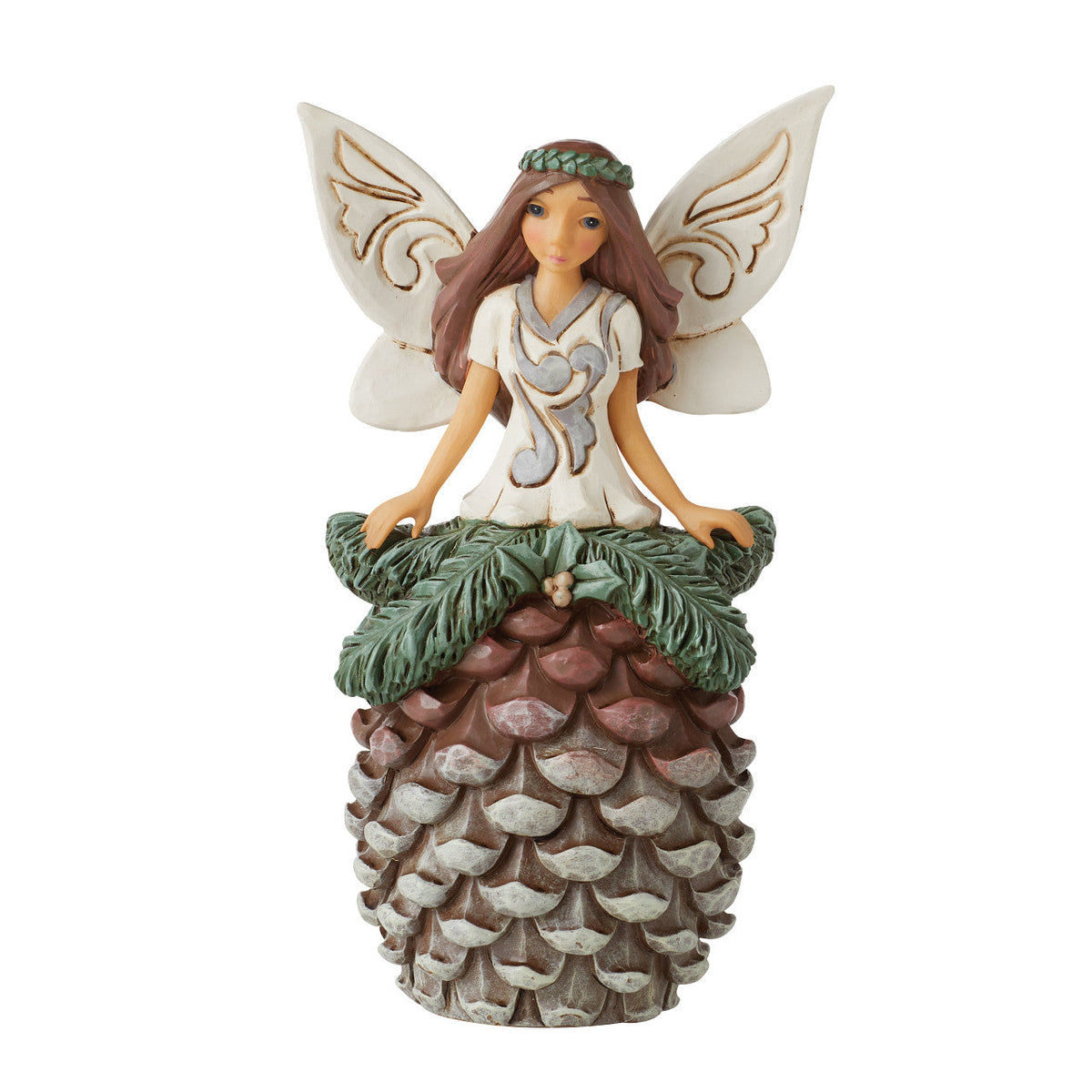 White Woodland Fairy with Pinecone Skirt
