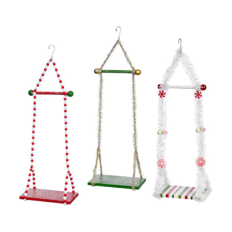 Swing for 1 Small Fairy or Elf Mini 9 x 18" Set of 3